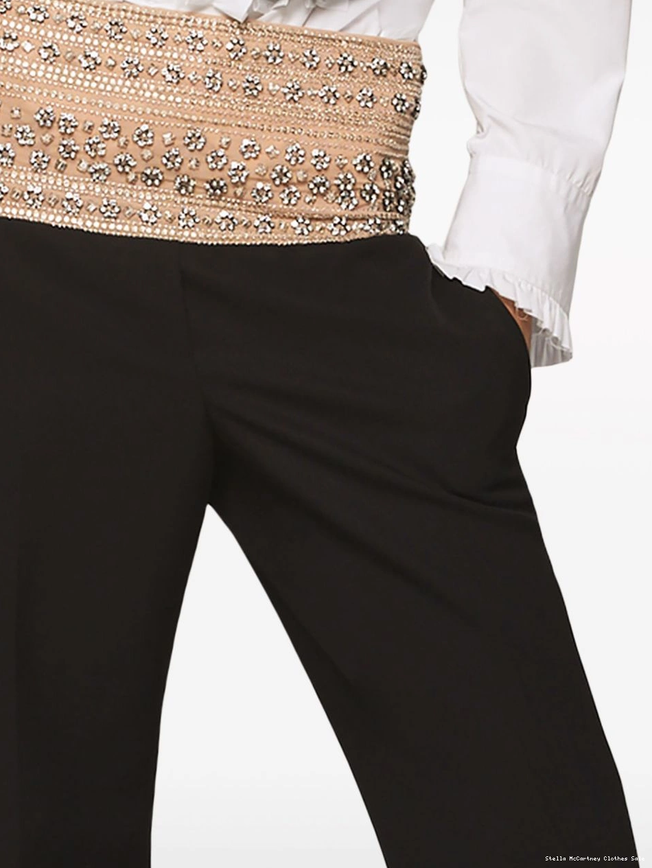Cheap crystal-embellished wool McCartney trousers Women Stella 0821